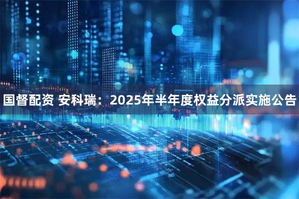 国督配资 安科瑞：2025年半年度权益分派实施公告